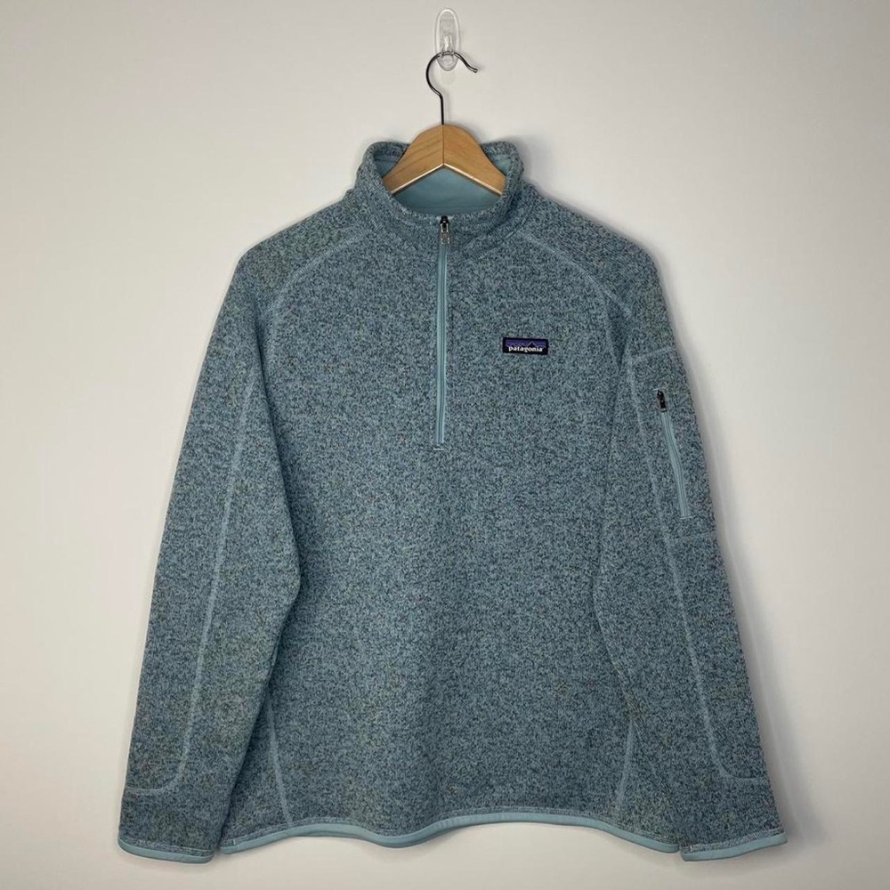 Patagonia Better Sweater Quarter Zip Pullover Teal Blue Size XL EUC